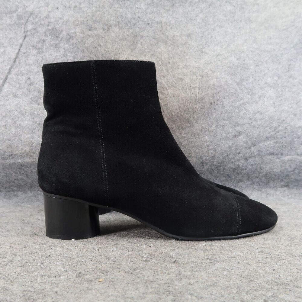 Nine West Shoes Womens 9 Booties Classic Fashion Leather Block Heel Black Zip - Picture 15 of 15